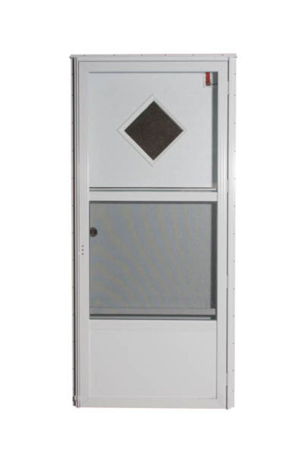 34" X 76" RH DIA WINDOW WHITE/WHITE CORE 4" WHITE STANDARD STORM
