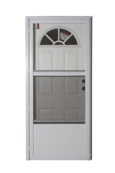 34" x 76" LH FAN WINDOW COMBO 4" JAMB STANDARD STORM - WHITE/WHITE/WHITE