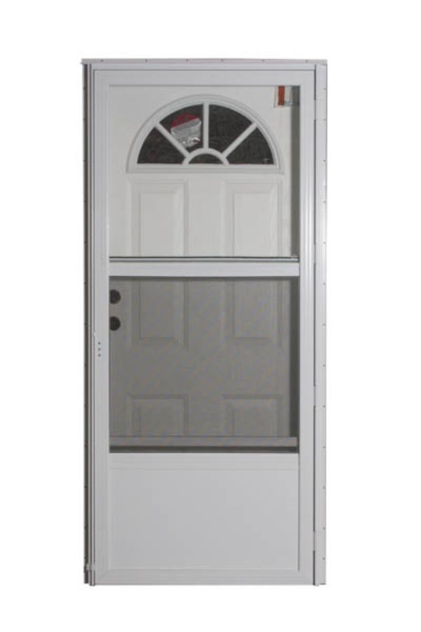 34" x 76" RH FAN WINDOW COMBO 4" JAMB STANDARD STORM - WHITE/WHITE/WHITE