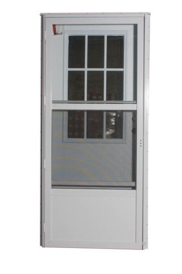 34" x 76" LH 9 LITE COMBO 4" JAMB STANDARD STORM DB - WHITE/WHITE/WHITE
