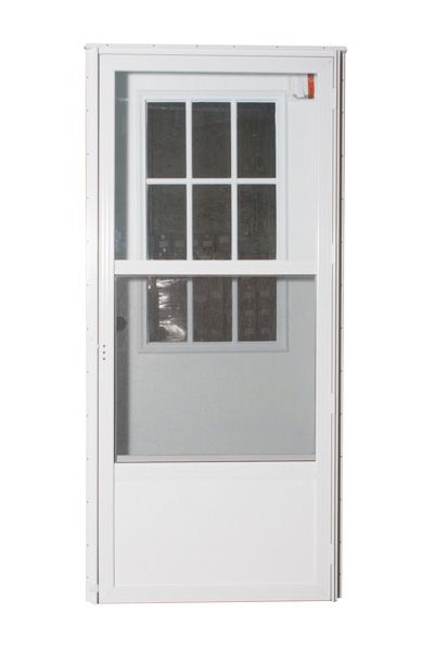 34" x 76" RH 9 LITE COMBO 4" JAMB STANDARD STORM DB - WHITE/WHITE/WHITE