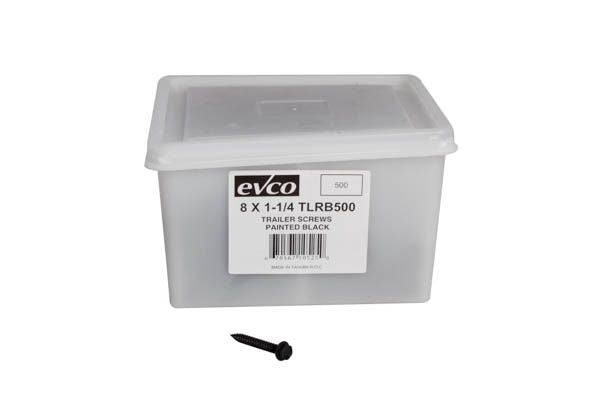 1 1/4" HEX HEAD SCREW - BLACK, 500/BOX
