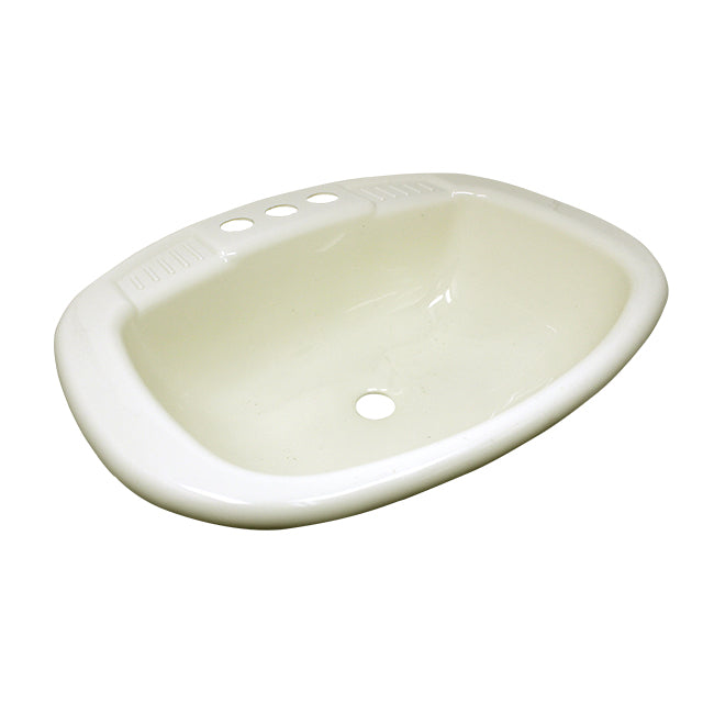 17IN X 20IN PLASTIC RECTANGLE LAV SINK - BONE