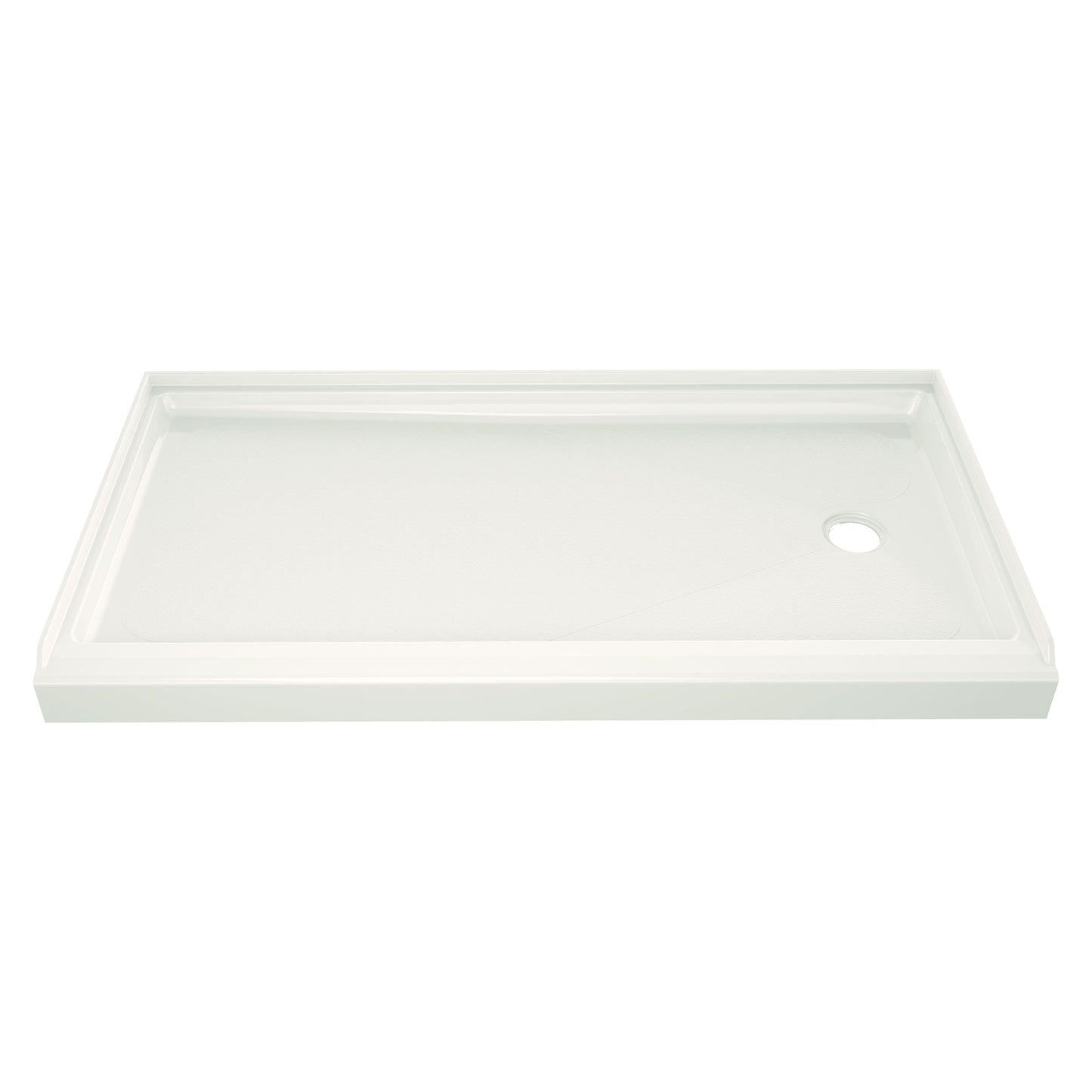 60" x 32" ACRYLIC SHOWER PAN RH DRAIN - BISCUIT