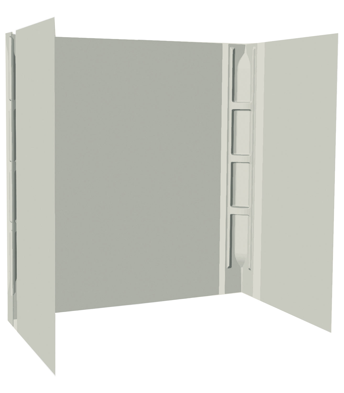 60" X 54" X 58" ACRYLIC WALL SURROUND GLUE UP - BISCUIT