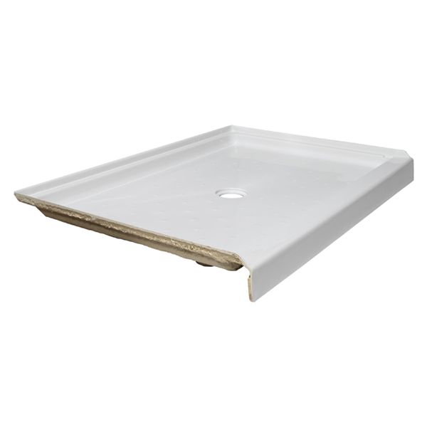 60" X 34" ACRYLIC SHOWER PAN CTR DRAIN - WHITE