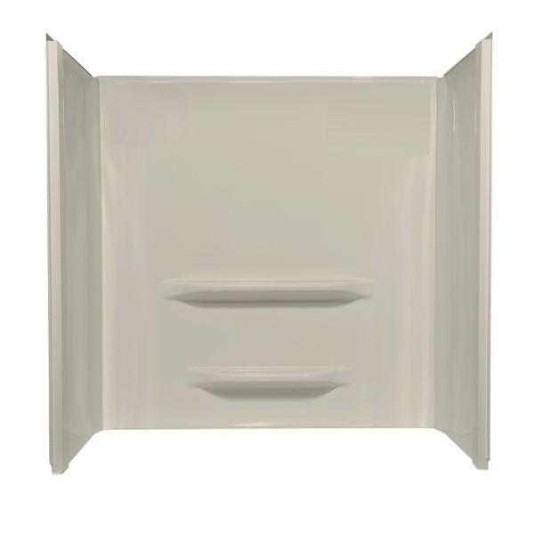 48" x 34" x 53" ACRYLIC SEATED BASE WALL SURROUND - BISCUIT