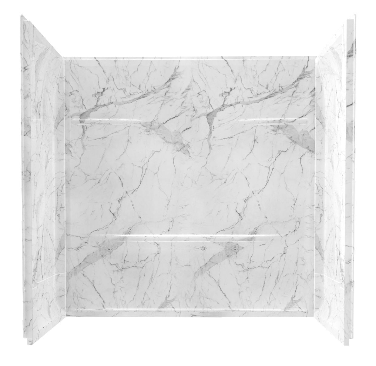 60" x 32" x 59" ACRYLIC WALL SURROUND - GLACIER MARBLE - 1 PIECE