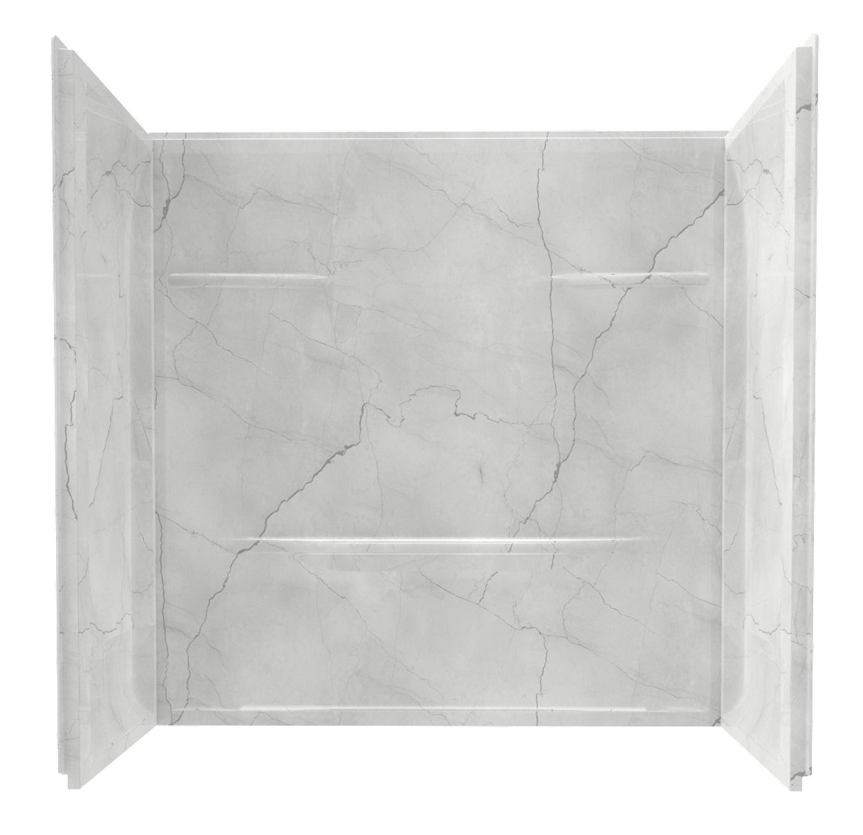 60" x 32" x 59" ACRYLIC WALL SURROUND - LUNA GRAY - 1 PIECE