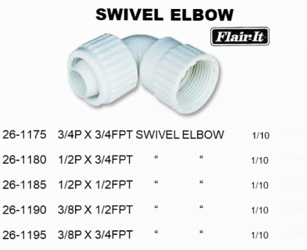 FLAIR - IT ½"P x ½"FPT SWIVEL ELBOW