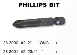 #2 PHILLIPS BIT 2" LONG - SES