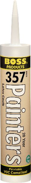 BOSS LATEX CAULK 20 YEAR - WHITE, 10 OZ