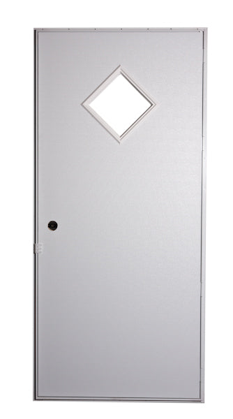36X80 RH DIAMOND WINDOW WHITE/WHITE CORE WHITE FRAME