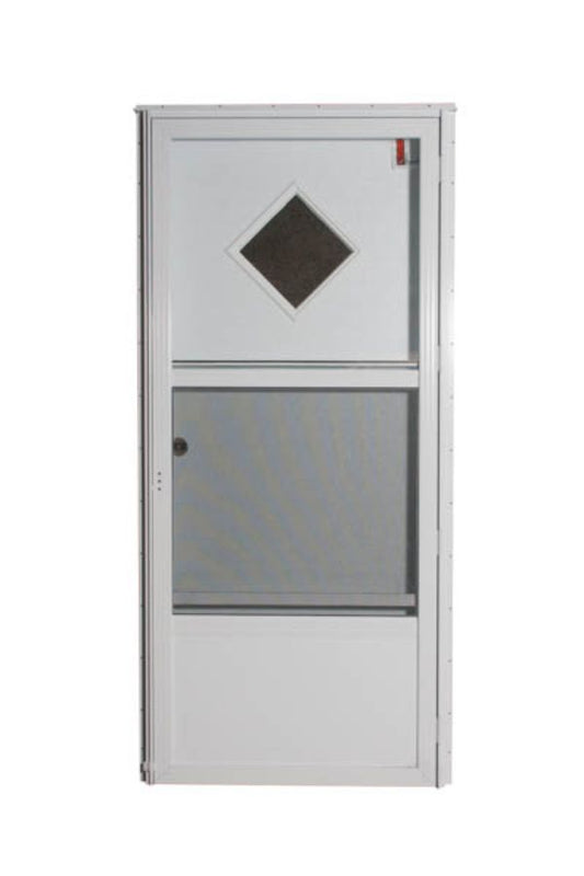 34" X 76" RH DIA WINDOW WHITE/WHITE CORE 4" WHITE STANDARD STORM