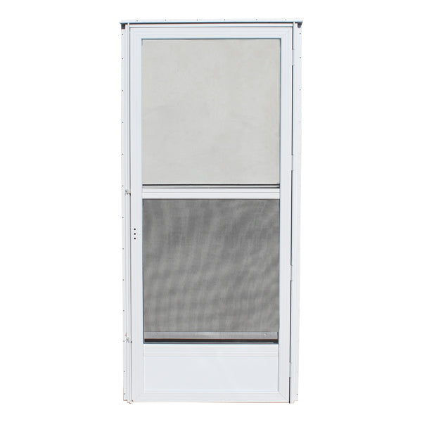 36" X 76" RH STANDARD STORM DOOR - WHITE - HIGH KICK