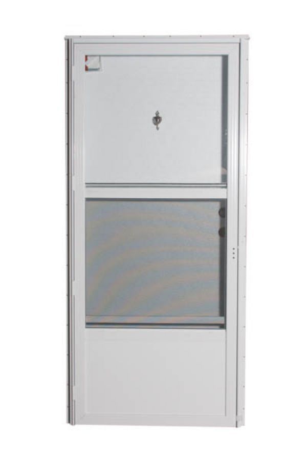 34" x 76" RH KNOCKER VIEW COMBO 4" JAMB STANDARD STORM DB - WHITE/WHITE/WHITE