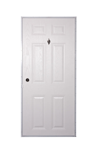 36X80 RH VINYL STEEL 6-PANEL WHITE/WHITE CORE