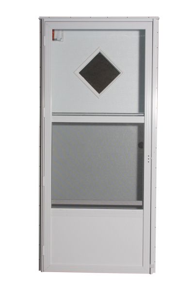 32" x 76" LH DIAMOND WINDOW COMBO 6.5" JAMB STANDARD STORM - WHITE