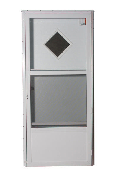 36X76 COMBO RH DIAMOND WINDOW WHITE/WHITE CORE 6.5IN JAMB WHITE STANDARD STORM