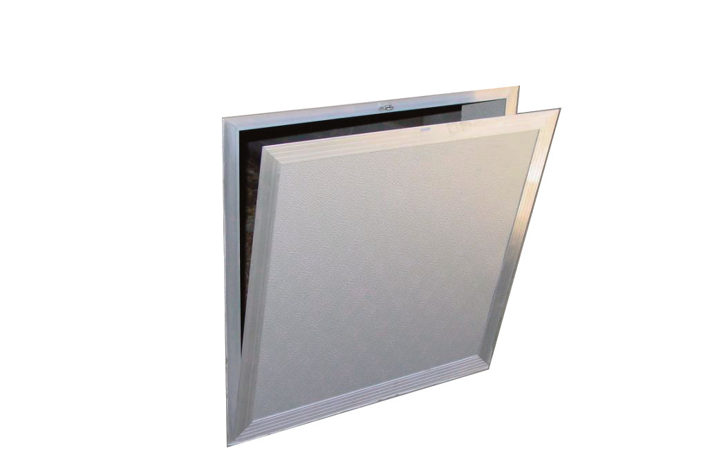 24" W X 24" H CRAWL SPACE DOOR - MILL TRIM/ WHITE PANEL