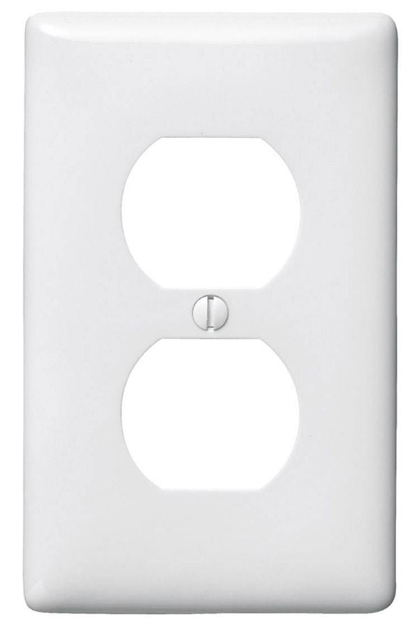 STANDARD DUPLEX RECEPTACLE PLATE - WHITE