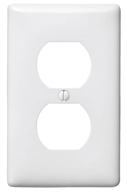 STANDARD DUPLEX RECEPTACLE PLATE - WHITE - R