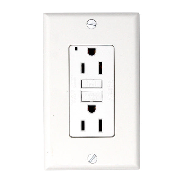 GFI RECEPT W/ PLATE - WHITE
