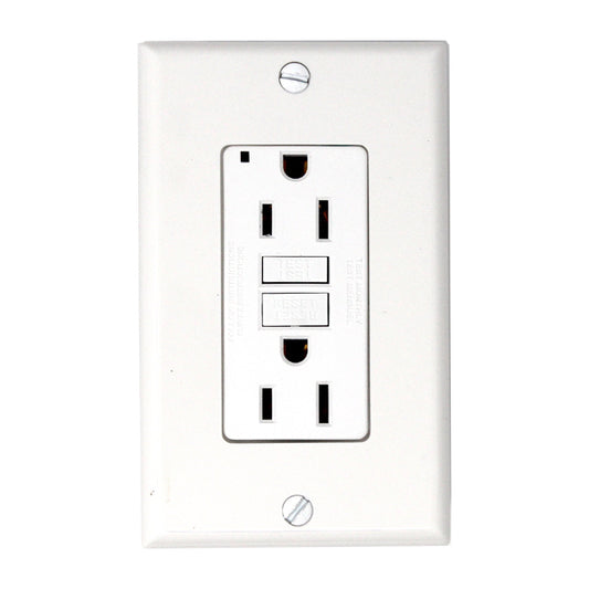 GFI RECEPT W/ PLATE - WHITE