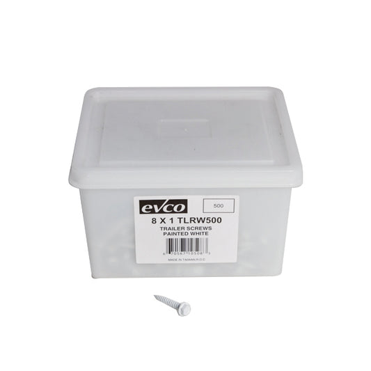 1" HEX HEAD SCREW - WHITE, 500/BOX