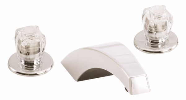 ADJACENT TUB FLR FAUCET W/ CRYSTAL HANDLES HI-ARC SPOUT