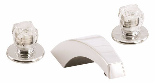 ADJACENT TUB FLR FAUCET W/ CRYSTAL HANDLES HI-ARC SPOUT