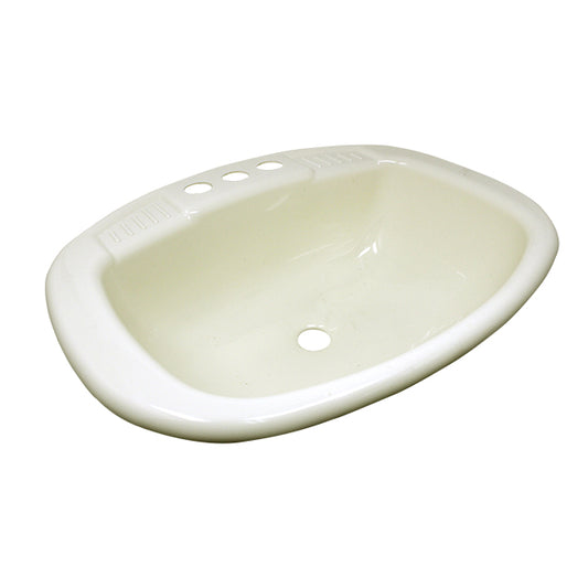 17IN X 20IN PLASTIC RECTANGLE LAV SINK - BONE