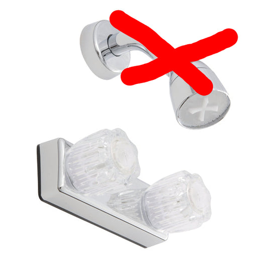 4IN PLASTIC SHOWER VALVE CRYSTAL HANDLE - NO SHOWER KIT