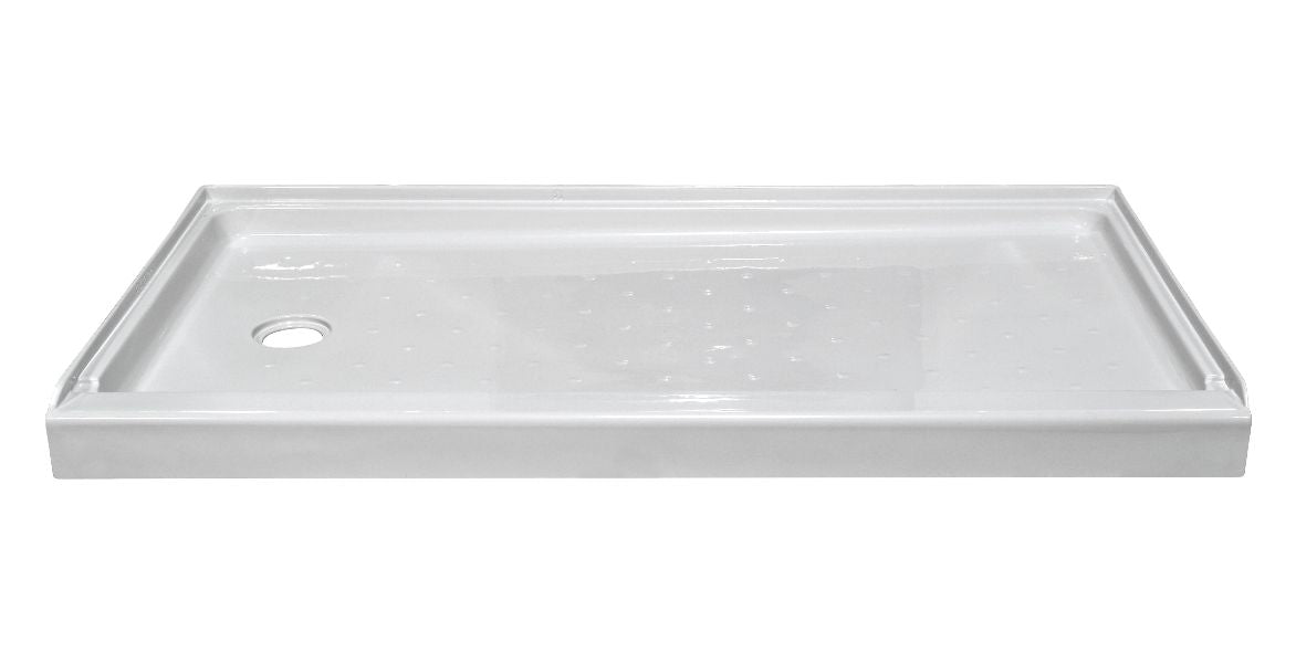 54x27 ACRYLIC SHOWER PAN LH DRAIN - WHITE