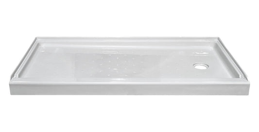 54x27x5.5 ACRYLIC SHOWER PAN RH DRAIN - WHITE