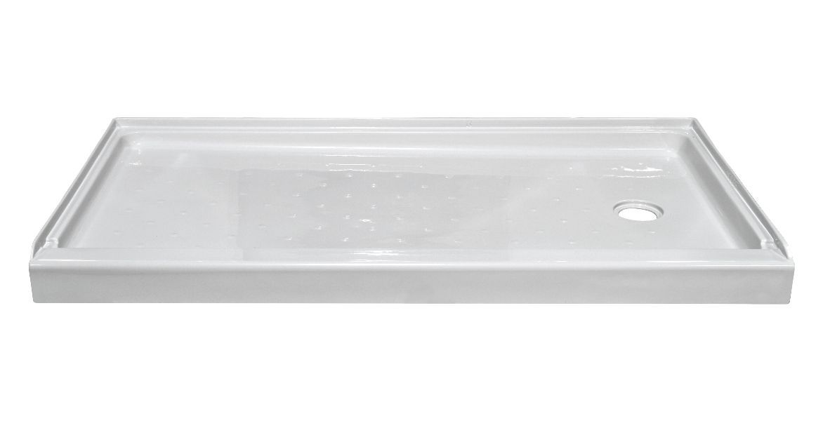 54" x 27" ACRYLIC SHOWER PAN RH DRAIN - BISCUIT