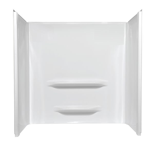 48" x 34" x 53" ACRYLIC SEATED BASE WALL SURROUND - WHITE