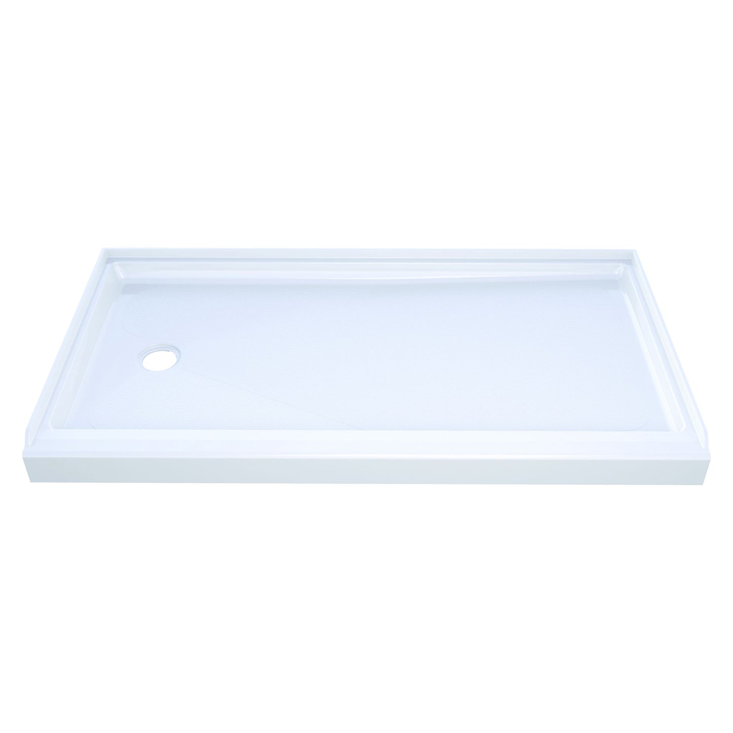 60" x 32" ACRYLIC SHOWER PAN LH DRAIN - WHITE