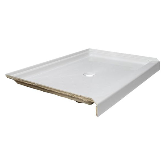 60" X 34" ACRYLIC SHOWER PAN CTR DRAIN - WHITE