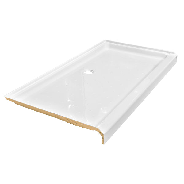 54x30 ACRYLIC SHOWER PAN CENTER DRAIN - WHITE