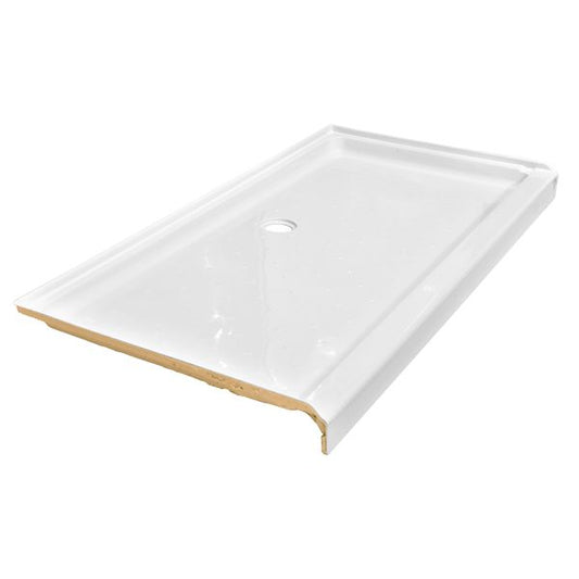 54" x 30" ACRYLIC SHOWER PAN CENTER DRAIN - BISCUIT
