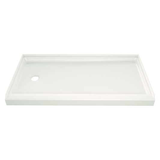 60" x 30" ACRYLIC SHOWER BASE LH DRAIN - BISCUIT