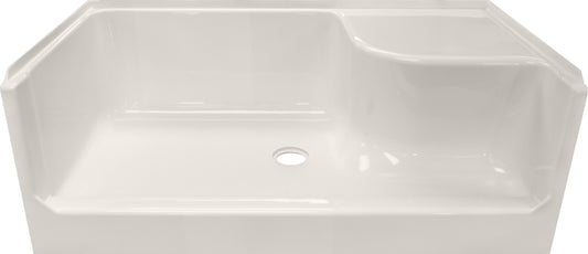 54" x 27" x 19" ACRYLIC SEATED SHOWER BASE RS CD - BISCUIT