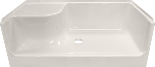 54" x 27" x 19" ACRYLIC SEATED SHOWER BASE LS CD - BISCUIT