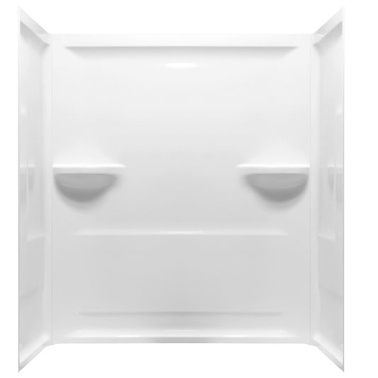 54x30x59 ACR TRIUMPH WALL SURROUND WITH FIBERGLASS BACKING - WHITE - 1 PIECE