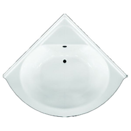 54" x 54" x 19.5" ACRYLIC CORNER LYONS TUB - WHITE