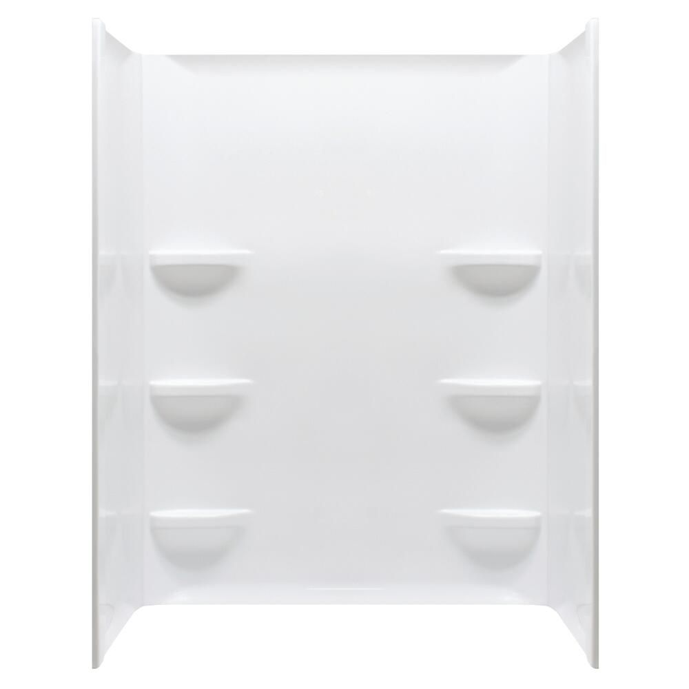 48" x 34" x 69" ACRYLIC WALL SURROUND - WHITE - 1 PIECE