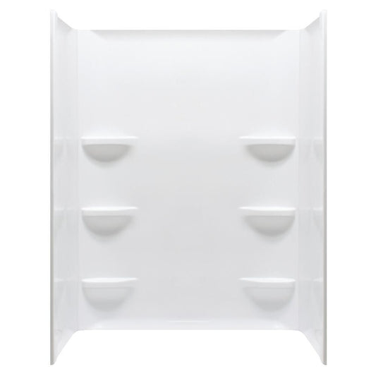 48" x 34" x 69" ACRYLIC WALL SURROUND - WHITE - 1 PIECE