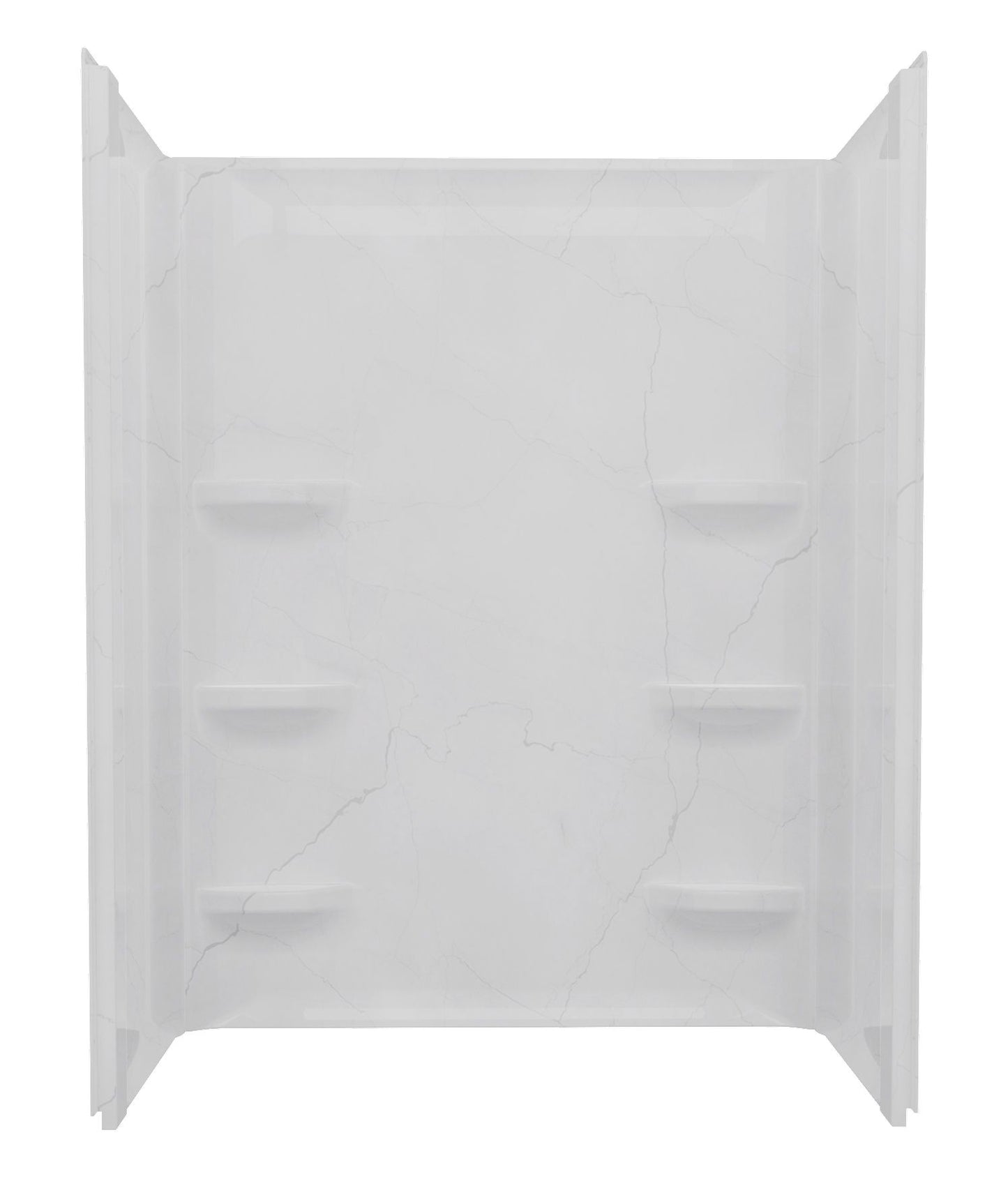 48" x 30" x 69" ACRYLIC WALL SURROUND CORNER SHELF - LUNA PEARL - 1 PIECE SHOWER