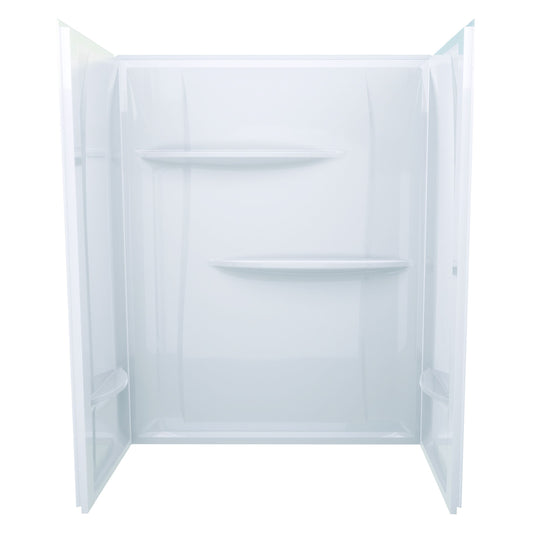 60" x 30" x 74" ACRYLIC WALL SURROUND - WHITE - 1 PIECE SHOWER